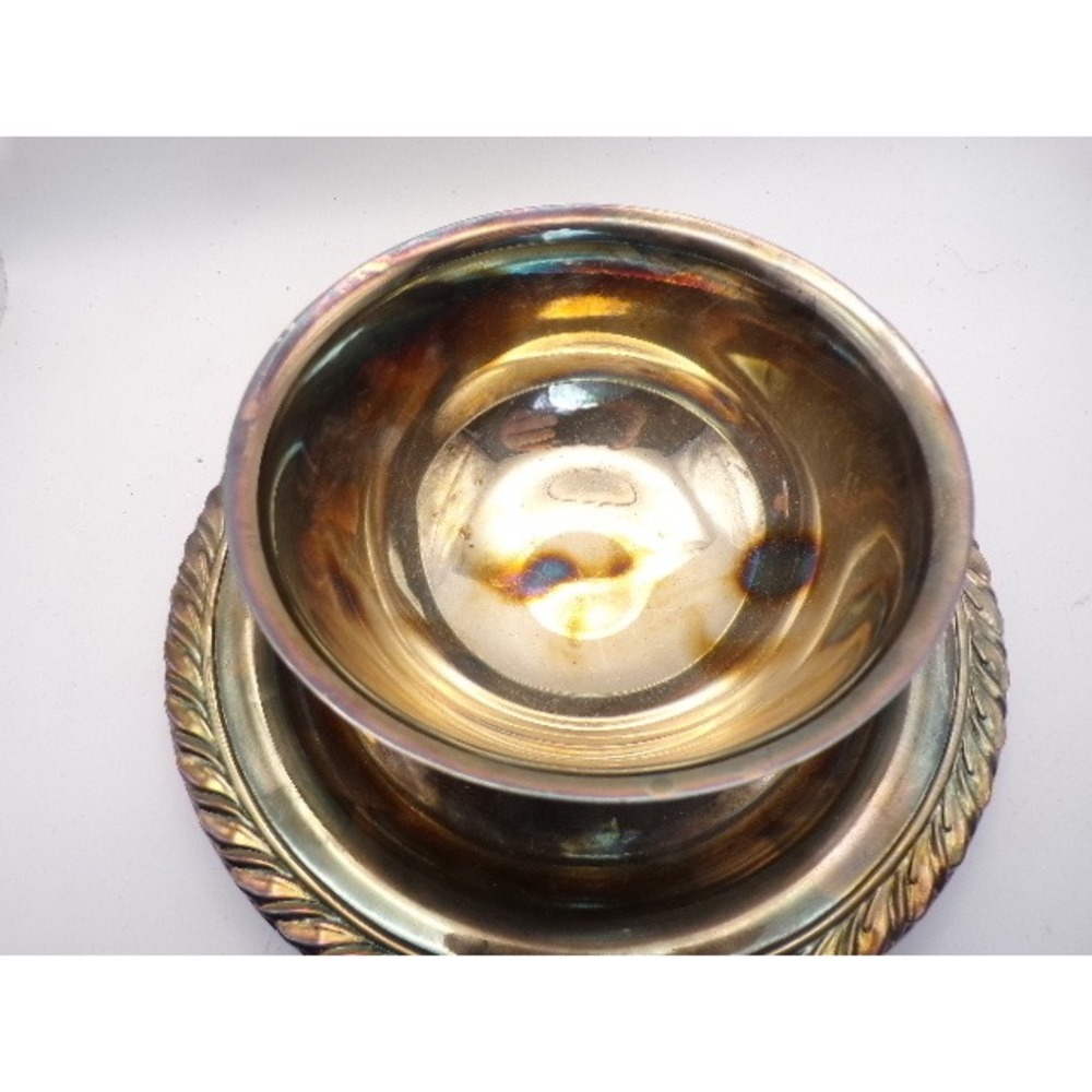 Vintage Silver Plated Footed Sugar Bowl Ornate Rope Edge Decor‎